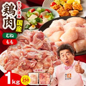 ふるさと納税 泉佐野市 【カット済み】国産 鶏肉セット 1kg(もも & むね) 氷温熟成×極味付け 小分け mrz0499