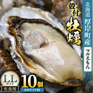 ふるさと納税 厚岸町 【生食用】「マルえもん」LLサイズ×10個 北海道厚岸町産 殻付牡蠣 (カキナ...
