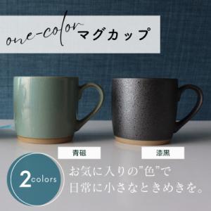 ふるさと納税 土岐市 【美濃焼】one-color マグカップ 2色セット (青磁・漆黒)【山二製陶...