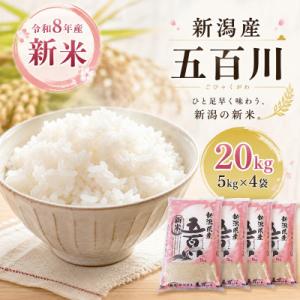 ふるさと納税 新潟市 令和8年産新米新潟産五百川20kg(5kg×4本)[54072415]