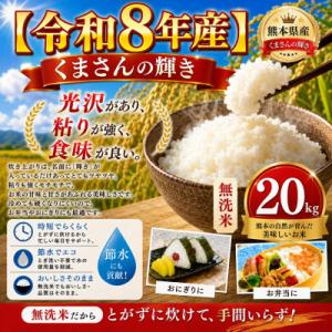 ふるさと納税 玉名市 【令和8年産】熊本県産 くまさんの輝き 無洗米 20kg