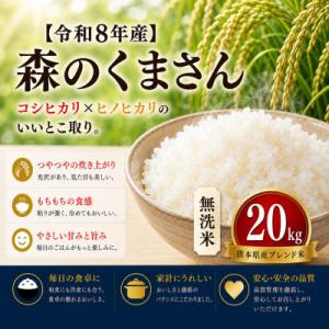 ふるさと納税 玉名市 【令和8年産】熊本県産 森のくまさん 無洗米 20kg