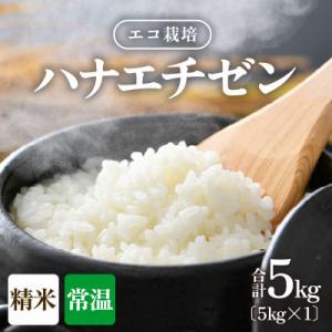 ふるさと納税 あわら市 【令和8年産】【一等米】 エコ栽培ハナエチゼン　精米5kg