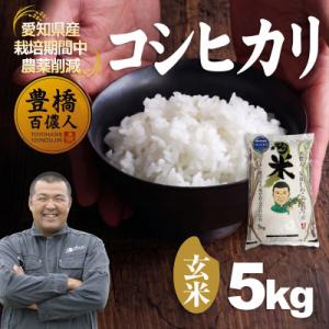 ふるさと納税 豊橋市 【栽培期間中農薬削減】令和7年産 コシヒカリ玄米5kg 愛知県 豊橋市 産地直送