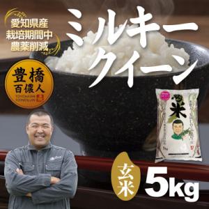 ふるさと納税 豊橋市 【栽培期間中農薬削減】令和7年産 ミルキークイーン玄米5kg 愛知県 豊橋市 産地直送