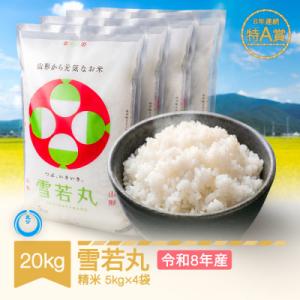 ふるさと納税 村山市 新米 令和8年産 雪若丸 精米 20kg