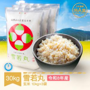 ふるさと納税 村山市 新米 令和8年産 雪若丸 玄米 30kg