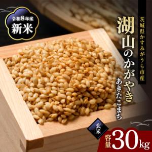 ふるさと納税 かすみがうら市 令和8年 新米 あきたこまち 玄米30kg 湖山のかがやき