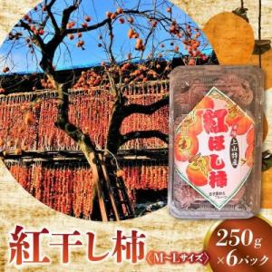 ふるさと納税 上山市 紅干し柿　250g×6パック(M〜Lサイズ)　0015-2610