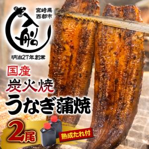 ふるさと納税 西都市 【12月発送】炭火焼一筋「うなぎの入船」かば焼2尾(熟成たれ付)国産うなぎ[1...