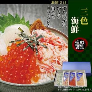 ふるさと納税 紋別市 三色海鮮セット×2　化粧箱入り　|海鮮丼　いくら　かに　帆立　北海道