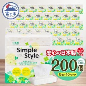 ふるさと納税 富士市 ソフトパックティッシュ 100個「シンプルスタイル