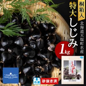 ふるさと納税 天塩町 復活!天塩町名産冷凍しじみ「特大貝桐箱入り」1kg<北るもい漁業協同組合　天塩...