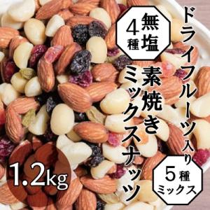 ふるさと納税 碧南市 【ドライフルーツ入り】無塩のミックスナッツ4種 1.2kg　H059-146