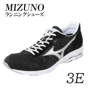 ふるさと納税 宍粟市 ミズノランニングシューズ【ブラック×メタルシルバー3E】AO15