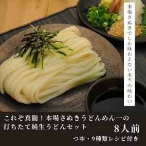 ふるさと納税 多度津町 純生!これぞ真髄!本場さぬきうどんめん一の打ちたてうどんセット(8人前)【L...