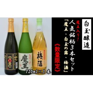 ふるさと納税 錦江町 【数量限定】白玉醸造　魔王入り3本セット(4合瓶) 1174-4
