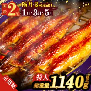 ふるさと納税 都農町 先行予約≪隔月定期便全3回≫うなぎ蒲焼特大2尾(総重量1140g以上) _T0...