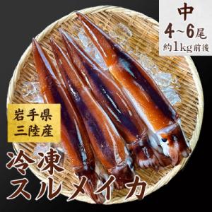 ふるさと納税 普代村 【年内発送】 冷凍スルメイカ 中 4本〜6本 (1kg前後) いか塩辛 いかめし 年内お届け｜Yahoo!ふるさと納税