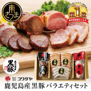 ふるさと納税 南さつま市 鹿児島産黒豚バラエティセット 4種(焼豚・ハム・ソーセージ)