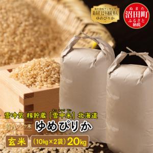 ふるさと納税 沼田町 令和7年産 特Aランク米 ゆめぴりか 玄米 20kg【6月発送】 nr-0606