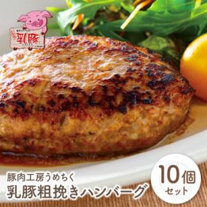 ふるさと納税 福智町 乳豚 粗挽きハンバーグ10個