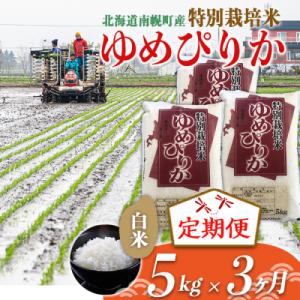 ふるさと納税 南幌町 【定期便3カ月】北海道産 特別栽培米 ゆめぴりか 白米 5kg 令和7年産 今...