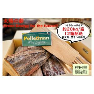 ふるさと納税 羽後町 太陽の薪　12箱配送 [No.5325-0028]