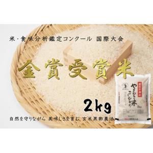 ふるさと納税 阿賀野市 【令和7年産先行受付】農家直送!玄米黒酢農法コシヒカリ「やまびこ米」2kg(...