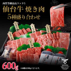 ふるさと納税 大崎市 仙台牛 焼肉盛り合わせ 600g