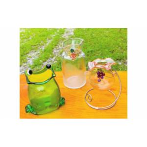 ふるさと納税 飯能市 【ガラス製一輪挿し】カエル・大しぼり・金魚セット[52210763]