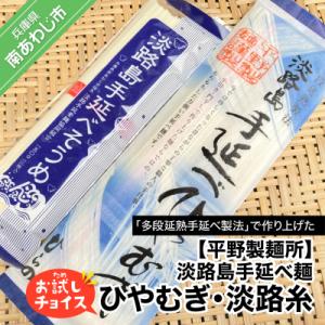 ふるさと納税 南あわじ市 淡路島手延べ麺お試チョイス(ひやむぎ、淡路糸)　◆メール便発送