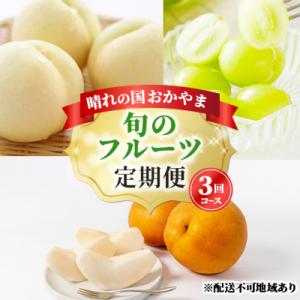 ふるさと納税 瀬戸内市 晴れの国 岡山 の フルーツ 定期便 3回コース 桃 ぶどう 梨 果物[No.5735-1475]