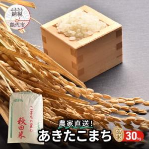 ふるさと納税 能代市 先行予約 新米 玄米 農家直送!秋田県産 あきたこまち 30kg[No.5335-0185]