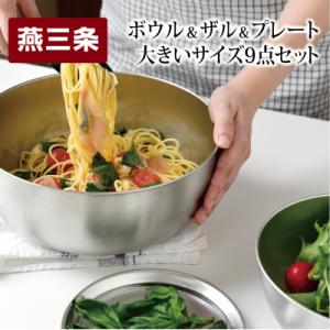 ふるさと納税 三条市 ステンレスボウル ザル プレート 大きめ 9点セット キズが目立ちにくい 逸品...