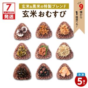 ふるさと納税 鹿児島市 【7営業日以内に発送】冷凍玄米おむすび 5個入り (8)梅の実ひじき　K18...