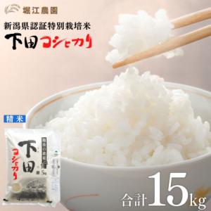 ふるさと納税 三条市 先行受付 新潟県認証特別栽培米 下田コシヒカリ 15kg 令和8年産 [堀江農園]【030S050】