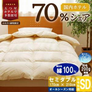 ふるさと納税 滝川市 【セミダブル】洗える 羽毛布団 掛け布団 ダウン 抗菌防臭 完全国内生産 国産...