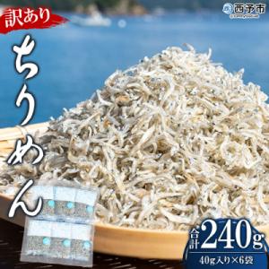 ふるさと納税 西予市 <【無添加・天日干し】　わけあり　お徳用ちりめん　40g×6袋>　しらす　じゃ...