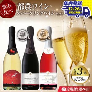 ふるさと納税 都農町 ＼年内発送!!/スパークリングワイン飲み比べ3本セット 酒 飲料_T014-0...