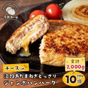 ふるさと納税 淡路市 チーズin淡路島たまねぎどっさりハンバーグ 200g×10個　ai01150