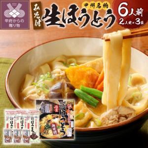 ふるさと納税 甲府市 かくし甲斐路生ほうとう6人前(2人前×3)
