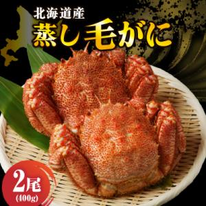 ふるさと納税 えりも町 北海道産活蒸し毛蟹約400g×2尾【er001-067-b】