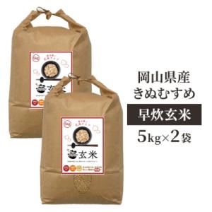 ふるさと納税 瀬戸内市 令和7年産 早炊 玄米  きぬむすめ 5kg×2袋 岡山県産  [No.5735-1977]