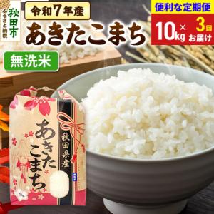 ふるさと納税 秋田市 定期便3ヶ月 あきたこまち10kg 無洗米 令和7年|15_kml-011003m