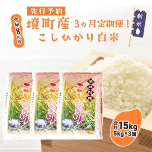 ふるさと納税 境町 【3ヶ月連続定期便】米 白米 コシヒカリ 計15kg(5kg×3回) 令和8年産...