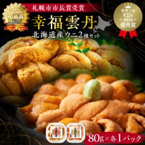 ふるさと納税 余市町 幸福雲丹160gセット(ムラサキ80g・バフン80g 北海道産)_Y038-0...