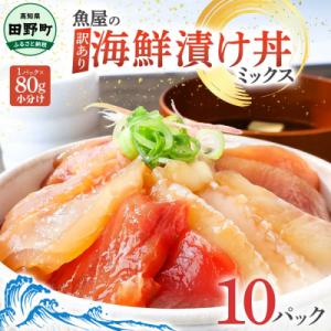 ふるさと納税 田野町 【四国一小さなまち】これが魚屋の漬け丼だ!〜海鮮ミックス〜80g×10パック