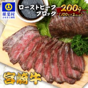 ふるさと納税 椎葉村 宮崎牛 ローストビーフブロック 100g×2P 計200g TK-89