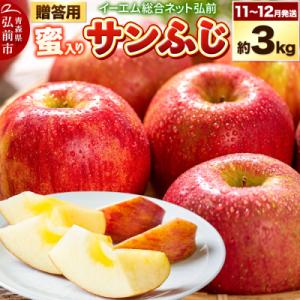 ふるさと納税 弘前市 【25年11月〜発送】りんご  贈答用 サンふじ 約3kg【蜜入り】|24_e...
